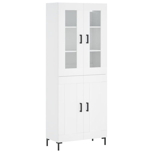 Highboard White 69.5x34x180 cm Engineered Wood
