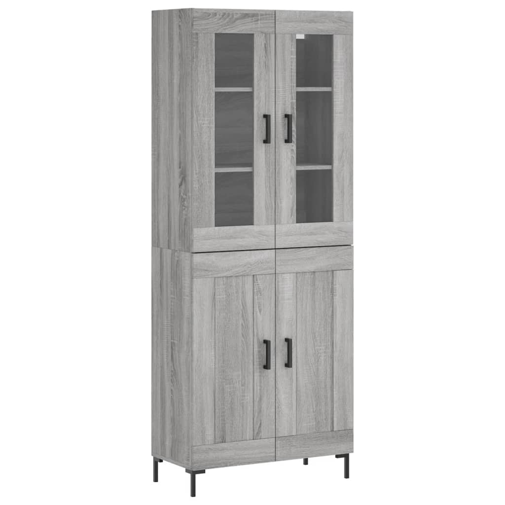 Highboard Grey Sonoma 69.5x34x180 cm Engineered Wood
