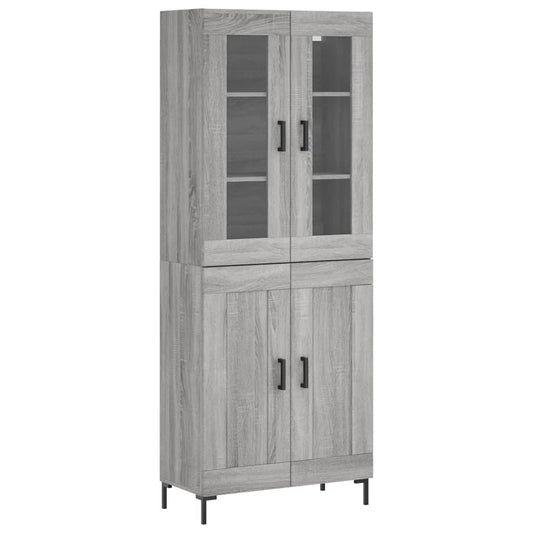 Highboard Grey Sonoma 69.5x34x180 cm Engineered Wood