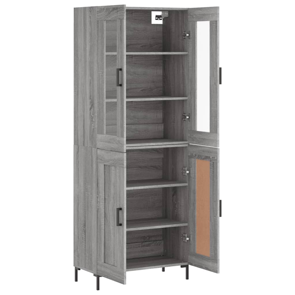 Highboard Grey Sonoma 69.5x34x180 cm Engineered Wood