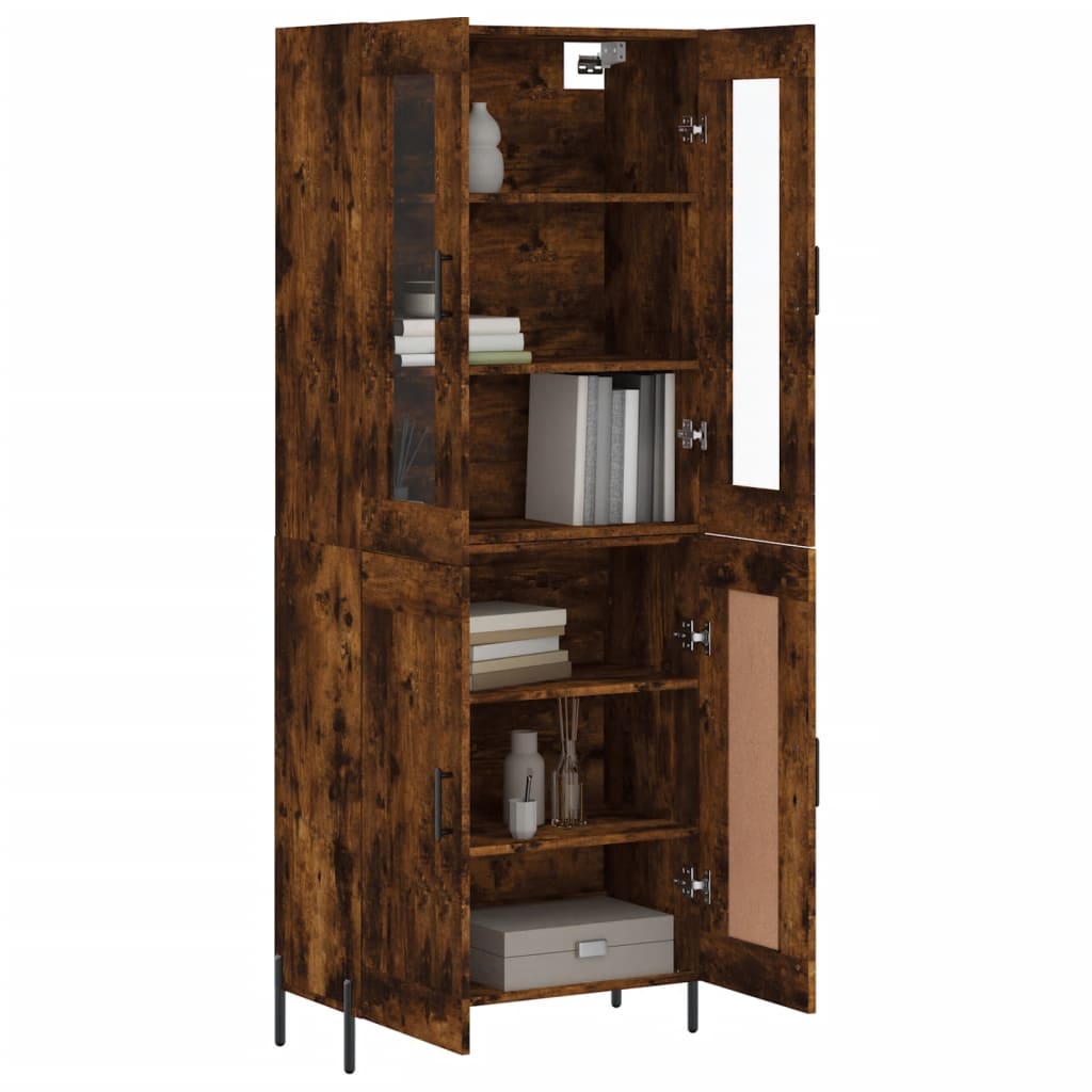 Highboard Smoked Oak 69,5x34x180 cm Engineered Wood