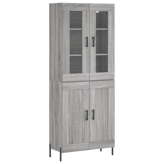 Highboard Grey Sonoma 69.5x34x180 cm Engineered Wood
