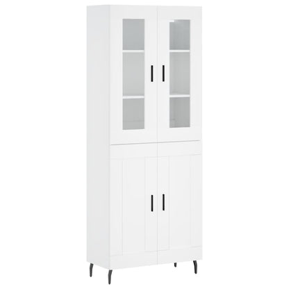 Highboard White 69.5x34x180 cm Engineered Wood