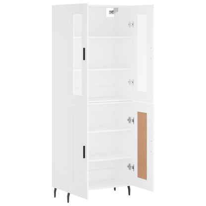 Highboard White 69.5x34x180 cm Engineered Wood