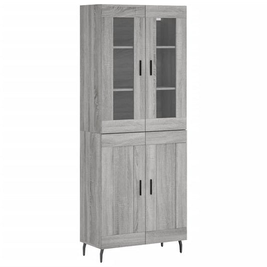 Highboard Grey Sonoma 69.5x34x180 cm Engineered Wood