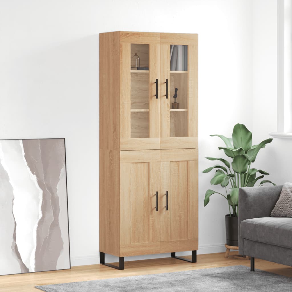 Highboard Sonoma Oak 69.5x34x180 cm Engineered Wood