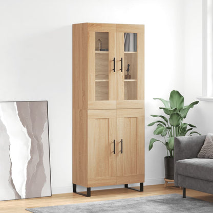 Highboard Sonoma Oak 69.5x34x180 cm Engineered Wood