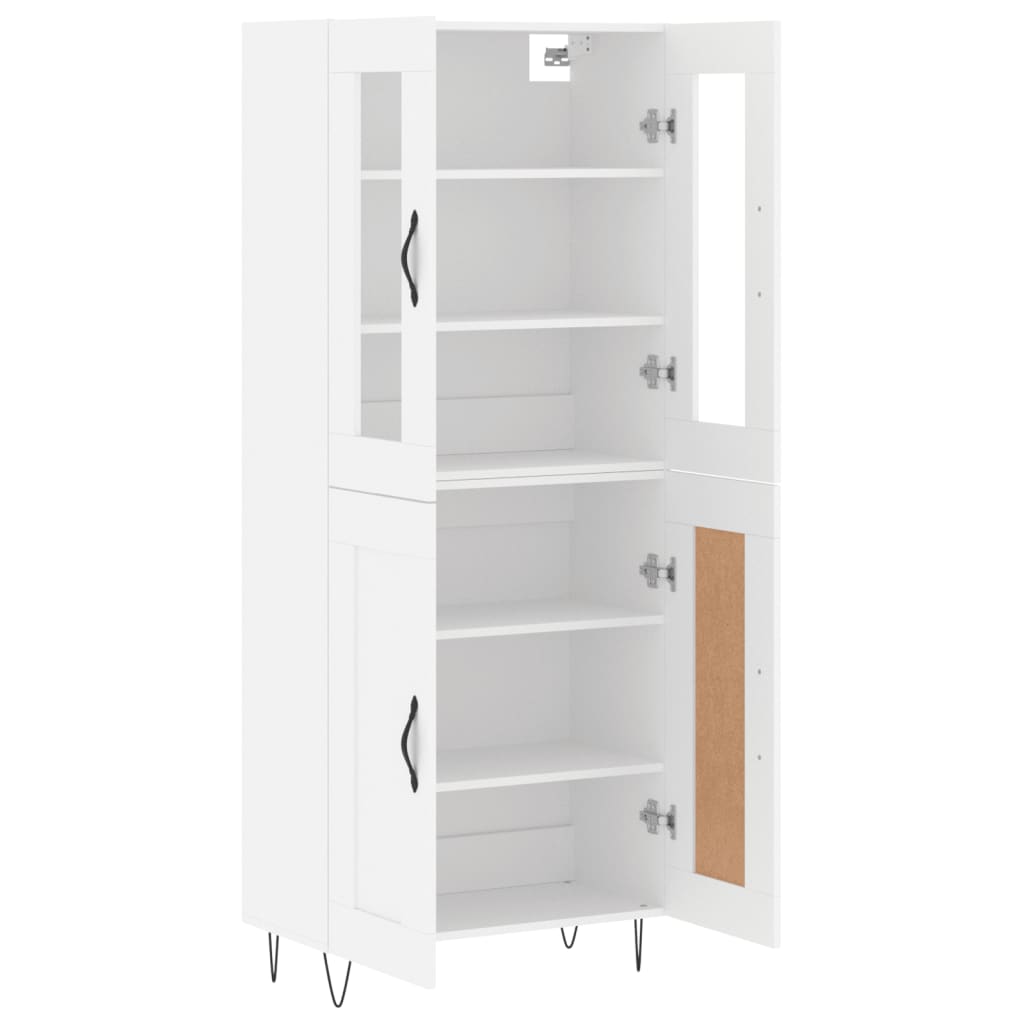 Highboard White 69.5x34x180 cm Engineered Wood