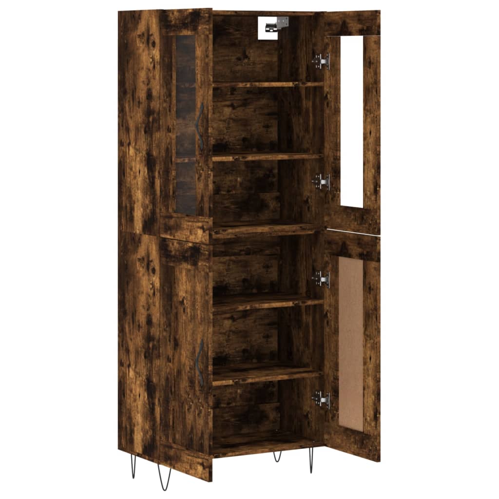 Highboard Smoked Oak 69.5x34x180 cm Engineered Wood