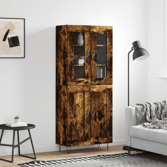 Highboard Smoked Oak 69,5x34x180 cm Engineered Wood