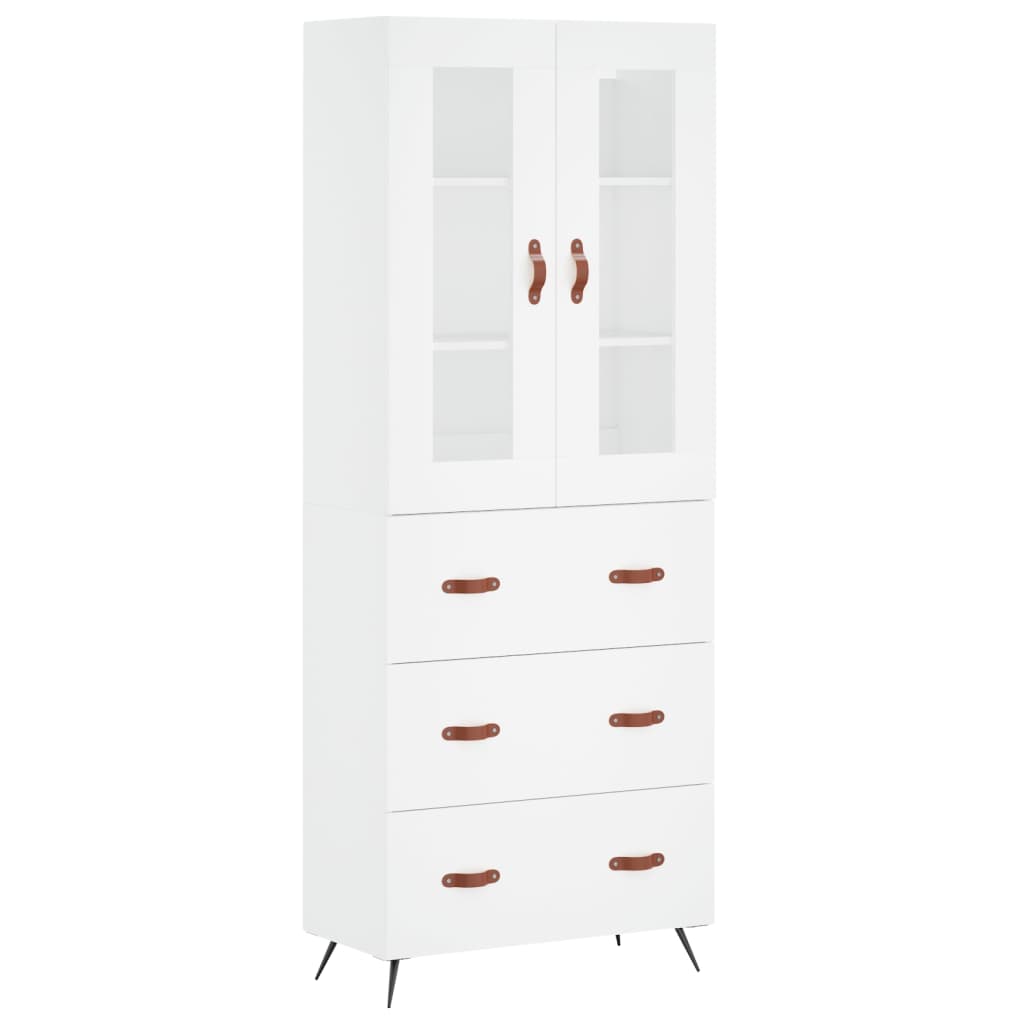 Highboard White 69,5x34x180 cm Engineered Wood