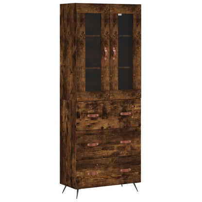Highboard Smoked Oak 69,5x34x180 cm Engineered Wood
