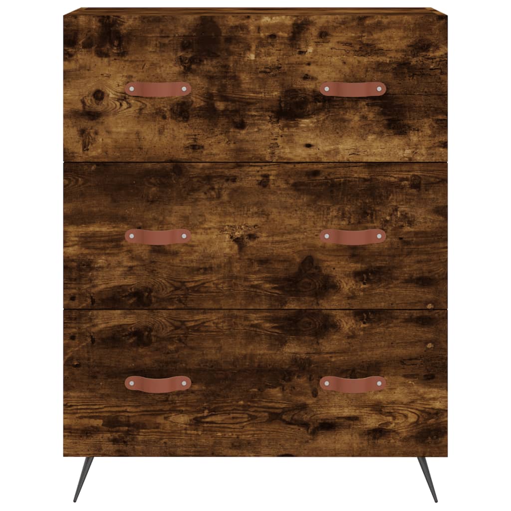 Highboard Smoked Oak 69,5x34x180 cm Engineered Wood