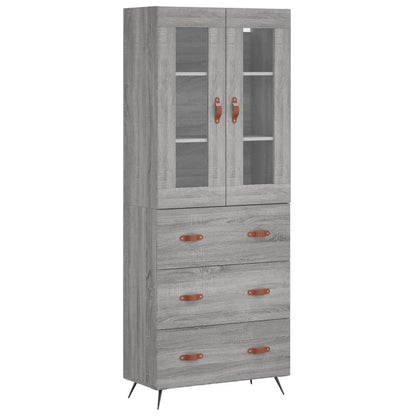 Highboard Grey Sonoma 69,5x34x180 cm Engineered Wood