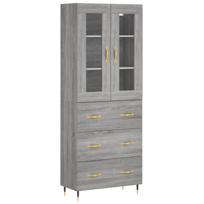 Highboard Grey Sonoma 69,5x34x180 cm Engineered Wood