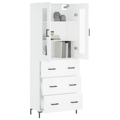 Highboard White 69.5x34x180 cm Engineered Wood