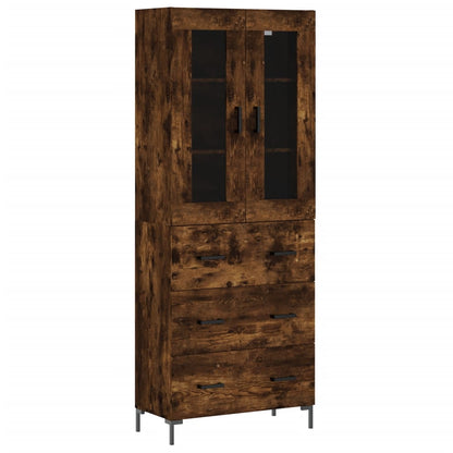 Highboard Smoked Oak 69,5x34x180 cm Engineered Wood