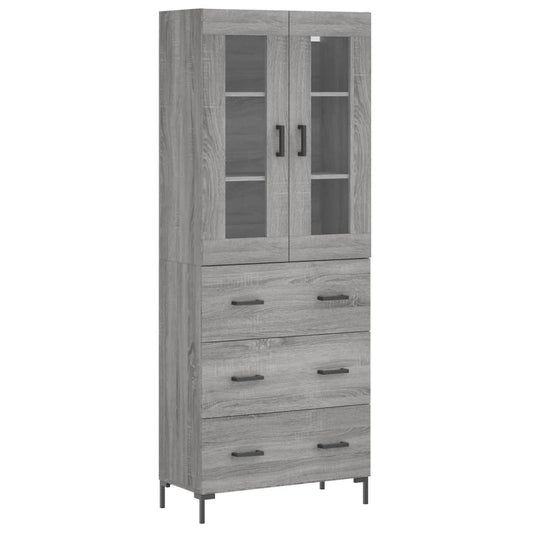 Highboard Grey Sonoma 69.5x34x180 cm Engineered Wood