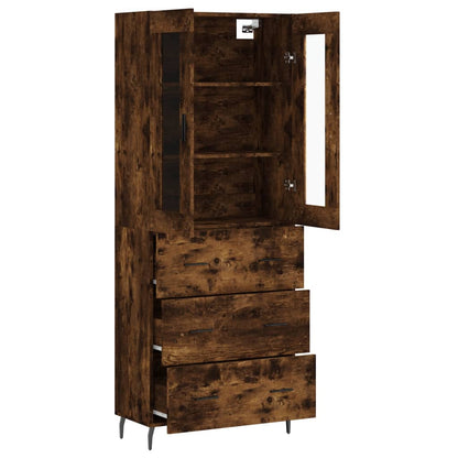 Highboard Smoked Oak 69,5x34x180 cm Engineered Wood