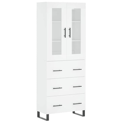Highboard White 69.5x34x180 cm Engineered Wood