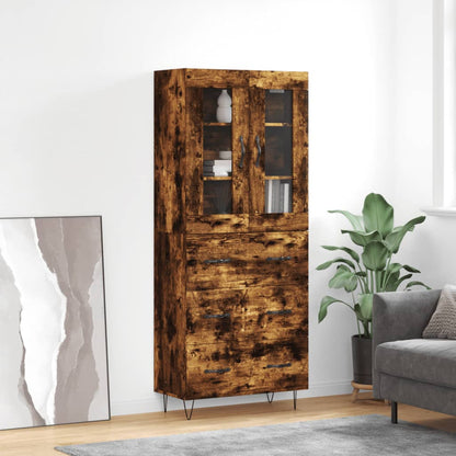 Highboard Smoked Oak 69.5x34x180 cm Engineered Wood