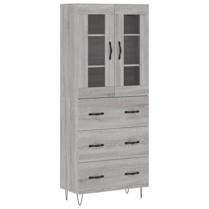 Highboard Grey Sonoma 69.5x34x180 cm Engineered Wood