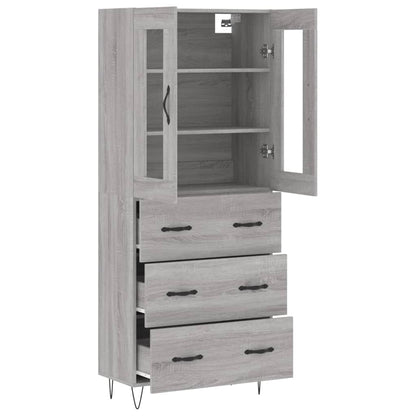 Highboard Grey Sonoma 69.5x34x180 cm Engineered Wood