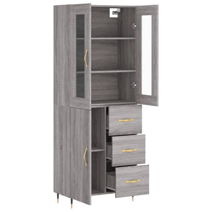 Highboard Grey Sonoma 69,5x34x180 cm Engineered Wood