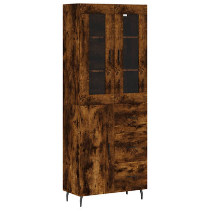 Highboard Smoked Oak 69.5x34x180 cm Engineered Wood