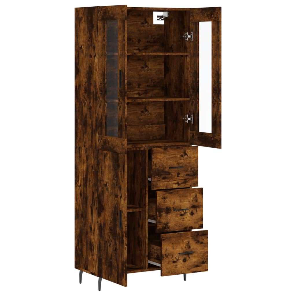 Highboard Smoked Oak 69.5x34x180 cm Engineered Wood