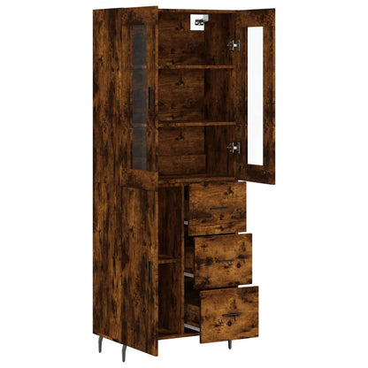 Highboard Smoked Oak 69.5x34x180 cm Engineered Wood