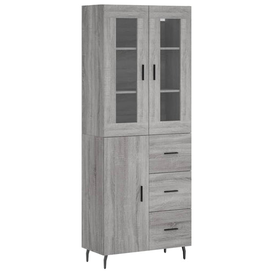 Highboard Grey Sonoma 69.5x34x180 cm Engineered Wood
