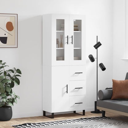 Highboard White 69.5x34x180 cm Engineered Wood