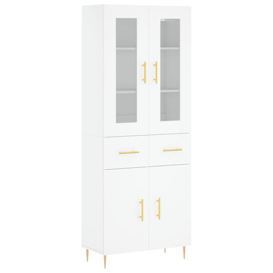 Highboard White 69.5x34x180 cm Engineered Wood