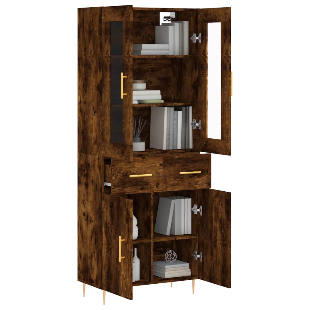 Highboard Smoked Oak 69.5x34x180 cm Engineered Wood