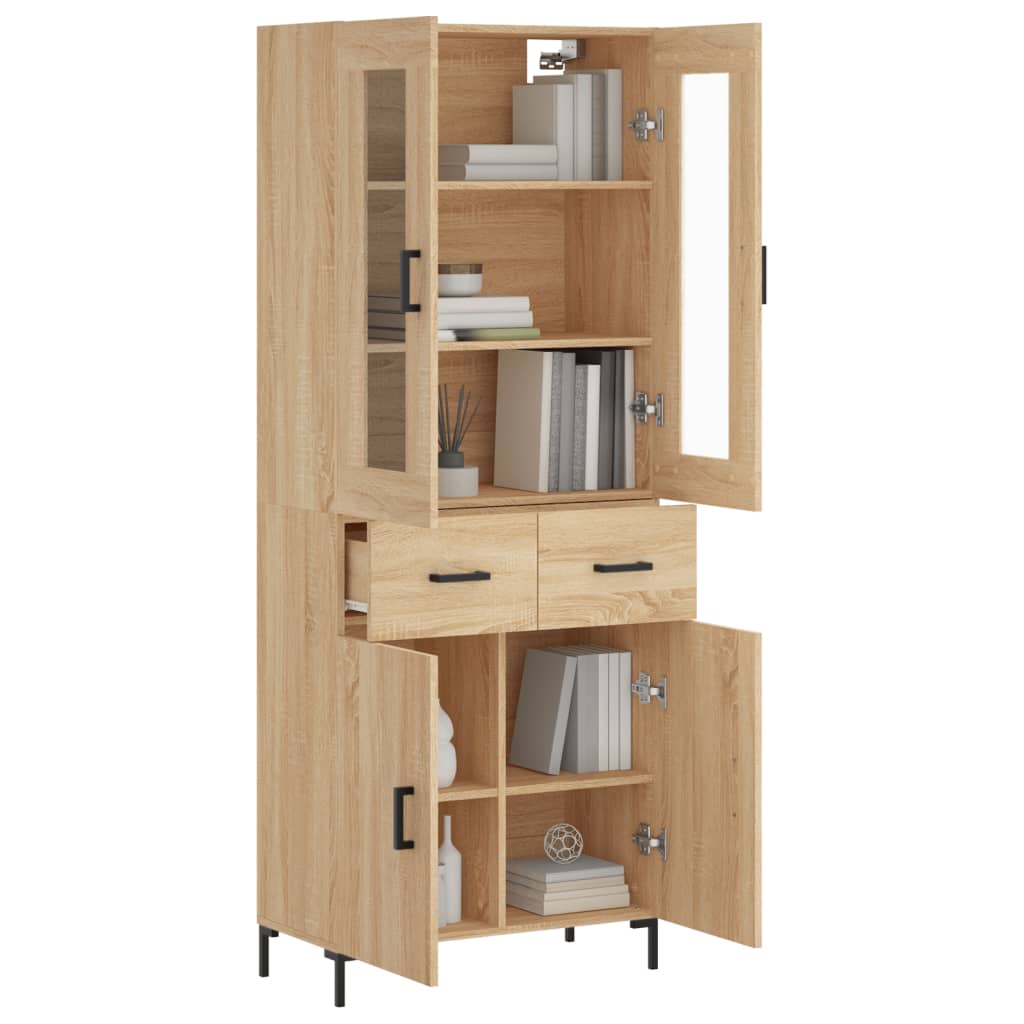 Highboard Sonoma Oak 69.5x34x180 cm Engineered Wood