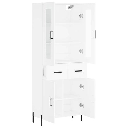 Highboard White 69.5x34x180 cm Engineered Wood