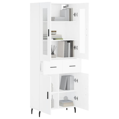 Highboard White 69.5x34x180 cm Engineered Wood