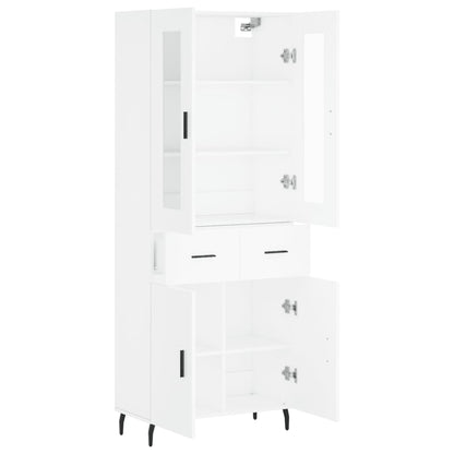 Highboard White 69.5x34x180 cm Engineered Wood