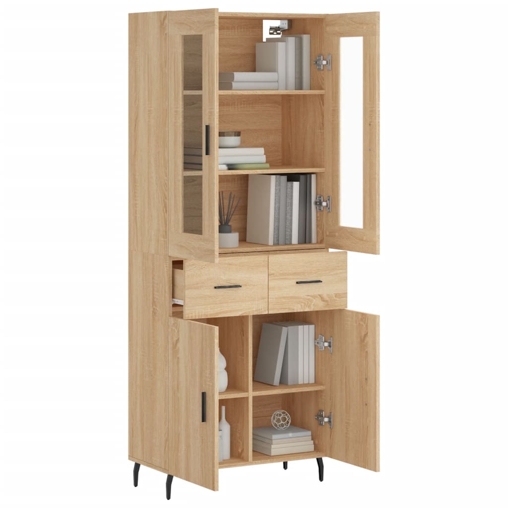 Highboard Sonoma Oak 69.5x34x180 cm Engineered Wood