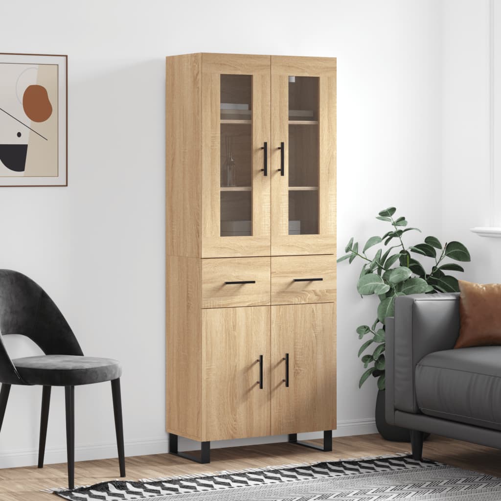 Highboard Sonoma Oak 69.5x34x180 cm Engineered Wood