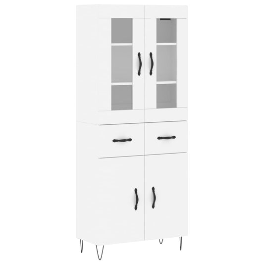 Highboard White 69.5x34x180 cm Engineered Wood