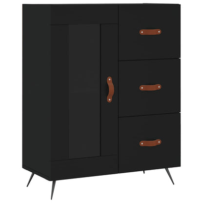 Highboard Black 69,5x34x180 cm Engineered Wood