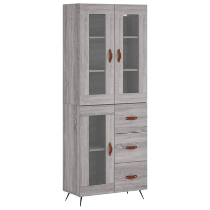 Highboard Grey Sonoma 69,5x34x180 cm Engineered Wood