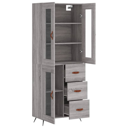 Highboard Grey Sonoma 69,5x34x180 cm Engineered Wood