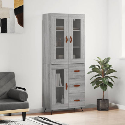 Highboard Grey Sonoma 69,5x34x180 cm Engineered Wood