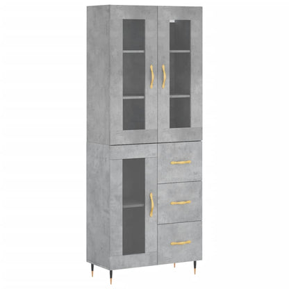Highboard Concrete Grey 69,5x34x180 cm Engineered Wood