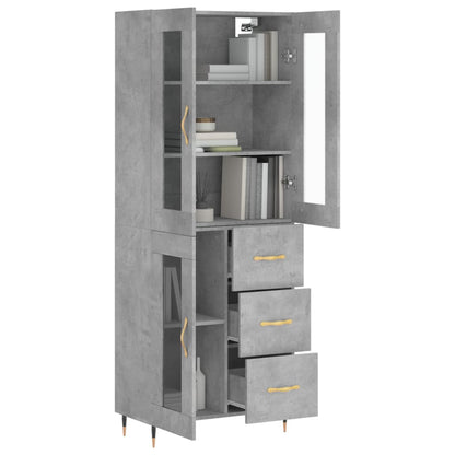 Highboard Concrete Grey 69,5x34x180 cm Engineered Wood