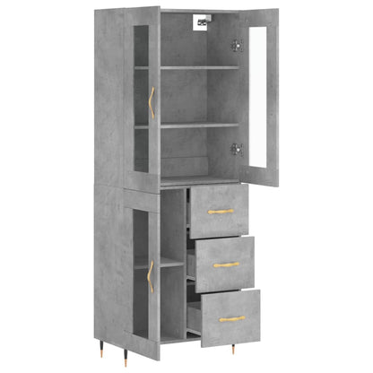 Highboard Concrete Grey 69,5x34x180 cm Engineered Wood