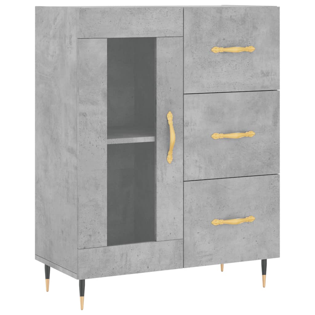 Highboard Concrete Grey 69,5x34x180 cm Engineered Wood